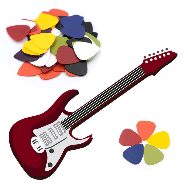 Toolso 50pcs Guitar Picks 1 Box Case Mixed Thickness 132mm68mm23mm Pick Acoustic Electric Guitar Accessories Musical Instrument - Image 5